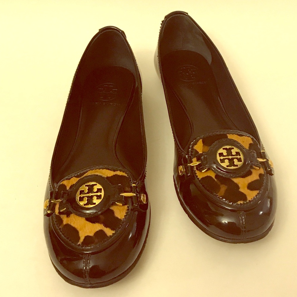 Tory Burch Patent Leather T Logo Loafers Size 11
